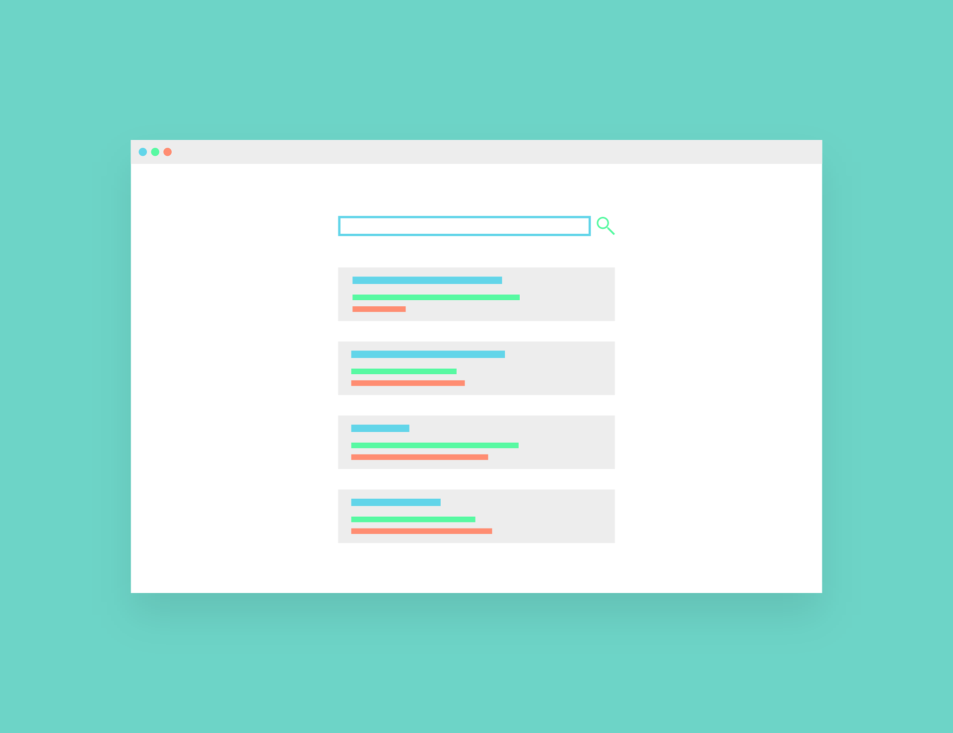 Outline of a GUI for a search application for SEO